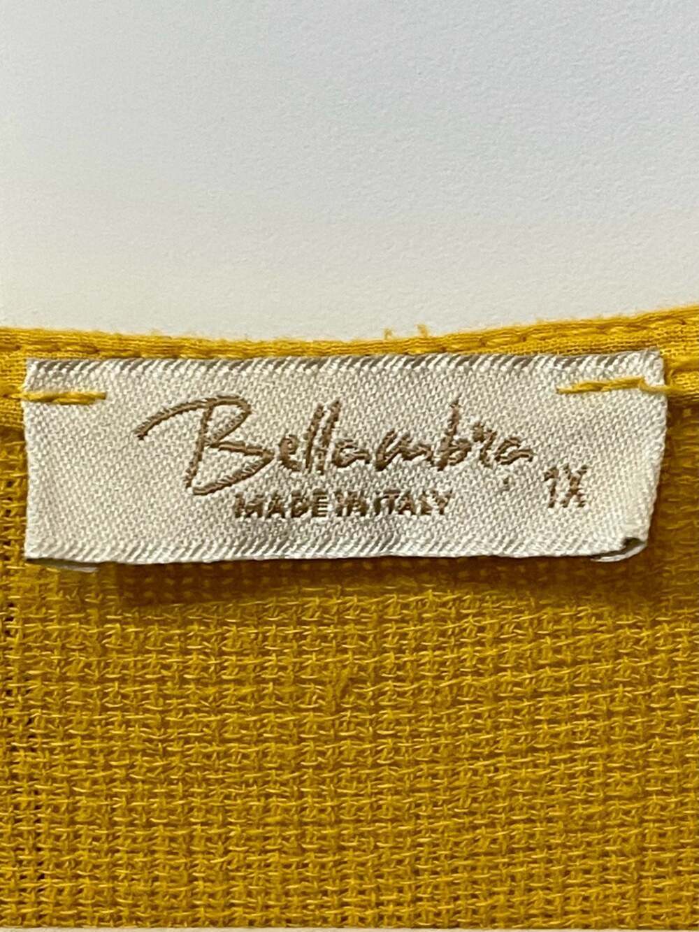 Bellambra Made in Italy 100% Linen Yellow Short Sleeve Tunic Top - Picture 3 of 5